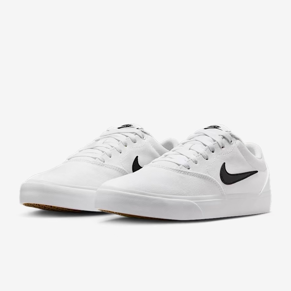 Nike Men's White Sneakers with Black Swoosh size for women 9